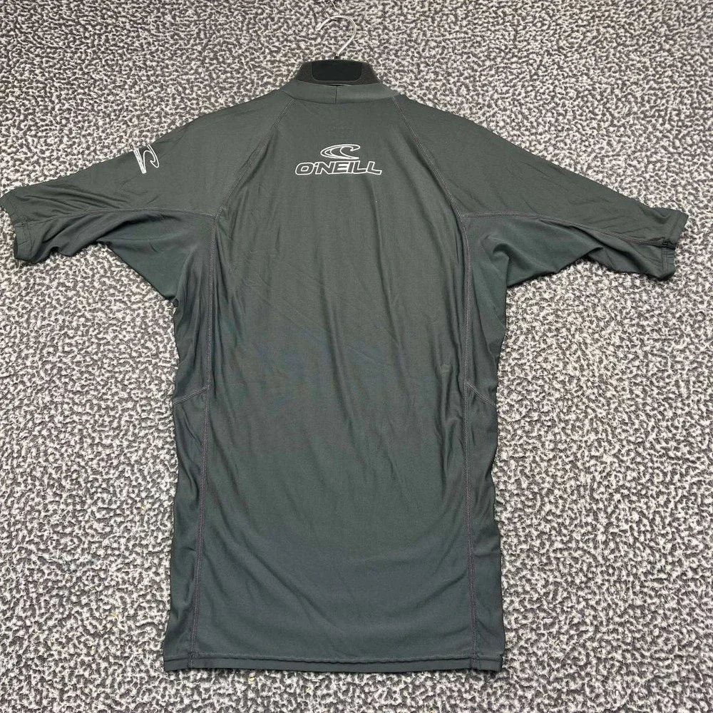 ONeill Rash Guard Shirt Men Medium Gray Short Sleeve Swim Surf Top M